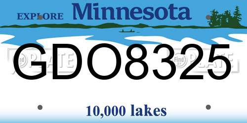GDO8325 Minnesota License Plate