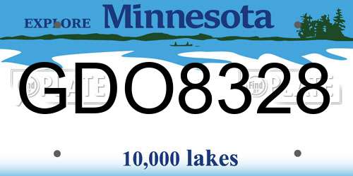 GDO8328 Minnesota License Plate