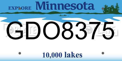 GDO8375 Minnesota License Plate