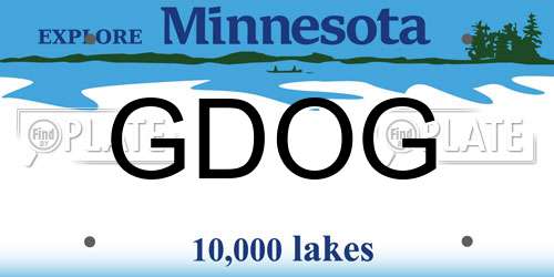 GDOG Minnesota License Plate