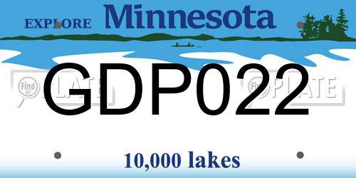 GDP022 Minnesota License Plate