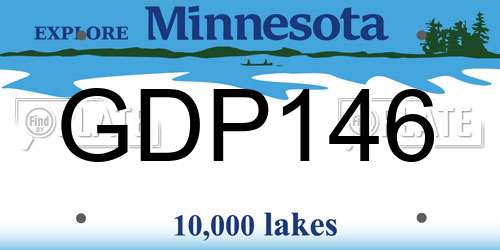 GDP146 Minnesota License Plate