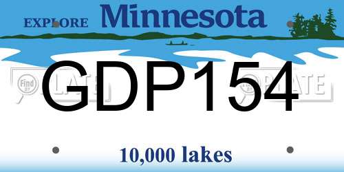 GDP154 Minnesota License Plate