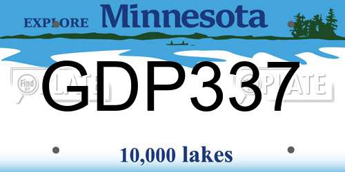 GDP337 Minnesota License Plate