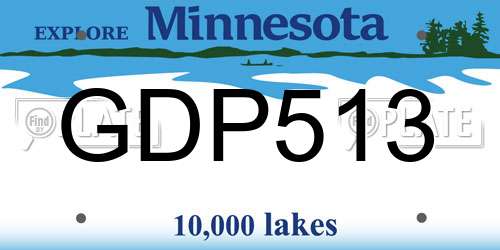 GDP513 Minnesota License Plate