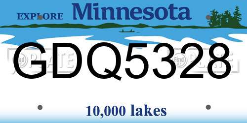 GDQ5328 Minnesota License Plate
