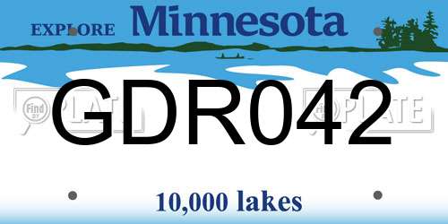 GDR042 Minnesota License Plate