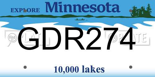 GDR274 Minnesota License Plate