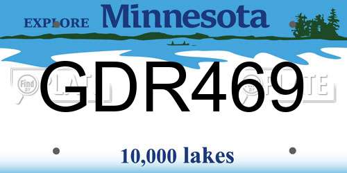 GDR469 Minnesota License Plate