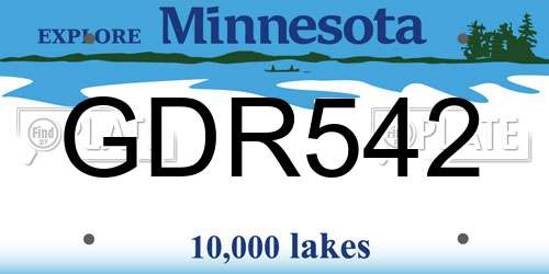 GDR542 Minnesota License Plate