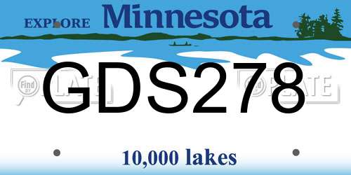 GDS278 Minnesota License Plate