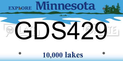 GDS429 Minnesota License Plate