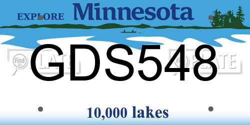 GDS548 Minnesota License Plate