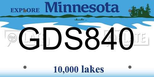 GDS840 Minnesota License Plate