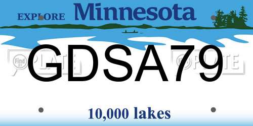 GDSA79 Minnesota License Plate