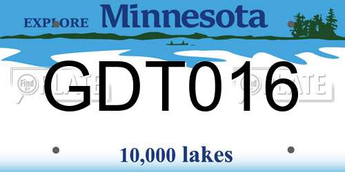 GDT016 Minnesota License Plate