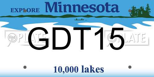 GDT15 Minnesota License Plate