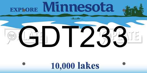 GDT233 Minnesota License Plate