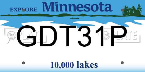 GDT31P Minnesota License Plate