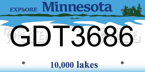 GDT3686 Minnesota License Plate