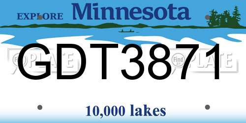 GDT3871 Minnesota License Plate