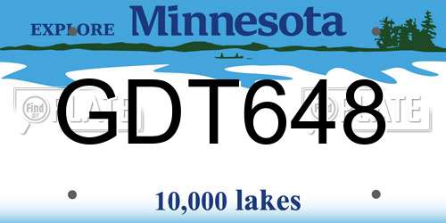 GDT648 Minnesota License Plate