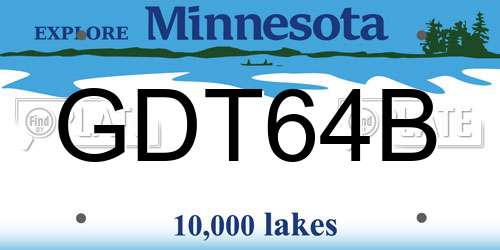 GDT64B Minnesota License Plate
