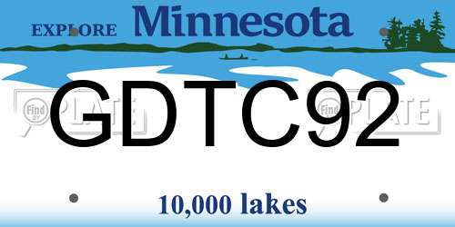 GDTC92 Minnesota License Plate