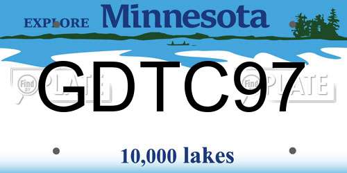 GDTC97 Minnesota License Plate
