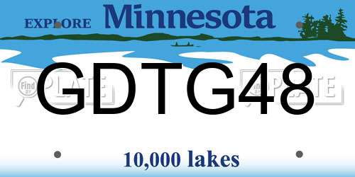 GDTG48 Minnesota License Plate