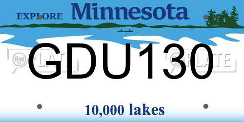 GDU130 Minnesota License Plate