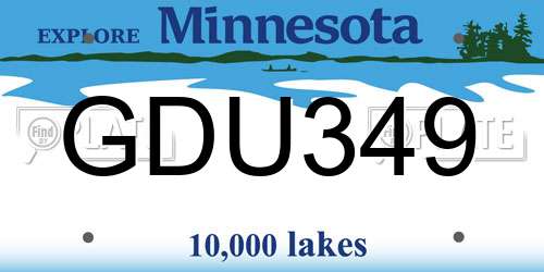 GDU349 Minnesota License Plate