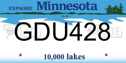 GDU428 Minnesota License Plate