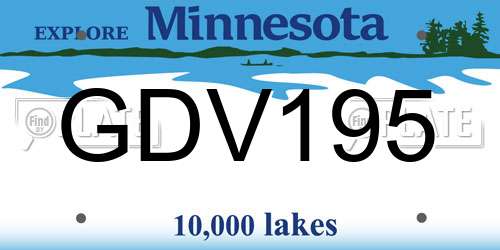 GDV195 Minnesota License Plate