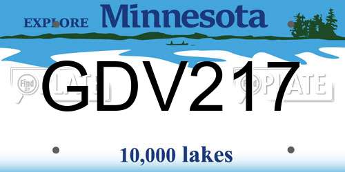 GDV217 Minnesota License Plate