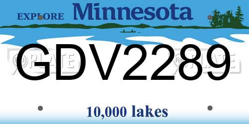 GDV2289 Minnesota License Plate