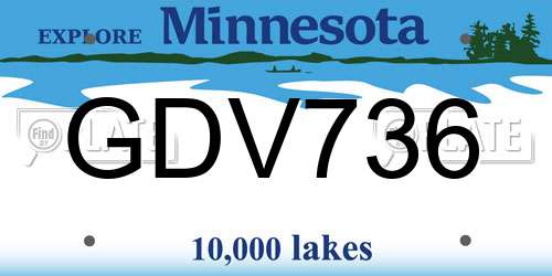 GDV736 Minnesota License Plate