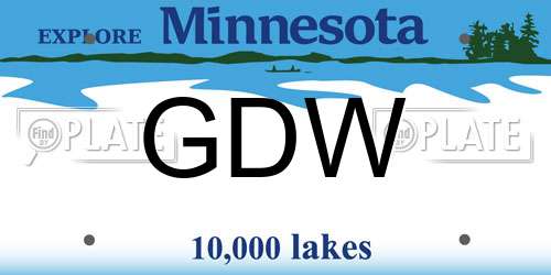 GDW Minnesota License Plate