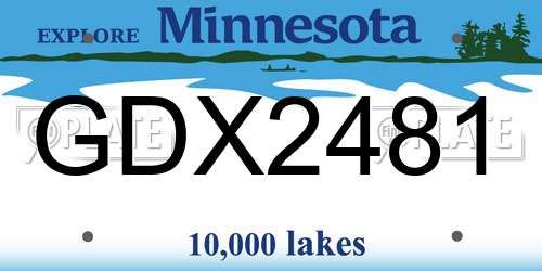 GDX2481 Minnesota License Plate
