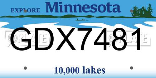 GDX7481 Minnesota License Plate