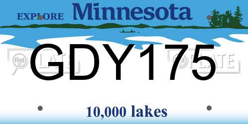 GDY175 Minnesota License Plate
