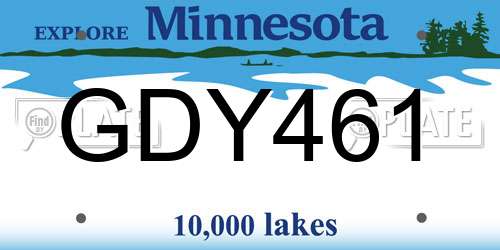 GDY461 Minnesota License Plate