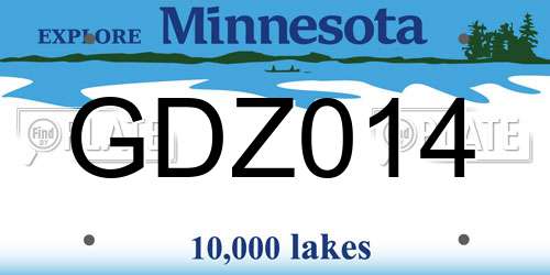 GDZ014 Minnesota License Plate