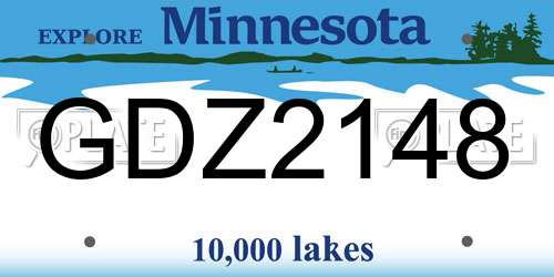 GDZ2148 Minnesota License Plate
