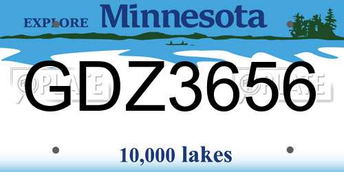 GDZ3656 Minnesota License Plate