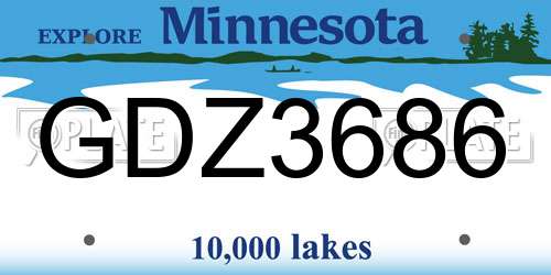 GDZ3686 Minnesota License Plate