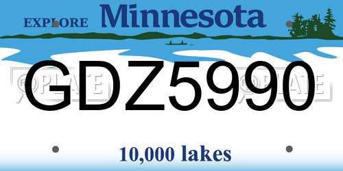 GDZ5990 Minnesota License Plate