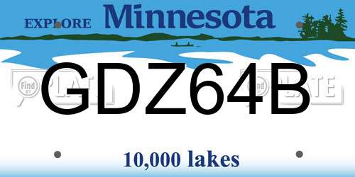 GDZ64B Minnesota License Plate