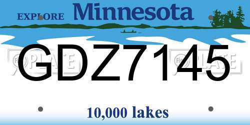GDZ7145 Minnesota License Plate