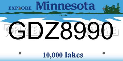 GDZ8990 Minnesota License Plate